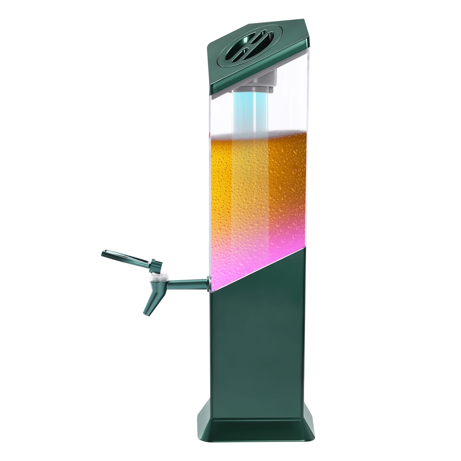 Tower Dispenser,101.44oz Beer Dispenser with Ice Tube and Light,Creative Luminous Beer Draft Beer Bucket Commercial Beer Tower Dispenser for Party Bar Home Tower Dispenser with Faucet