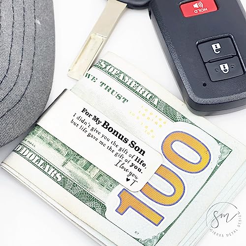 Stepson Money Clip Bonus Son Life Gave Me You Personalized Wallet Money Wallet Personal Money Wallet Money Clip Stepmom Mother Step Blended STEPSON-MONEY2