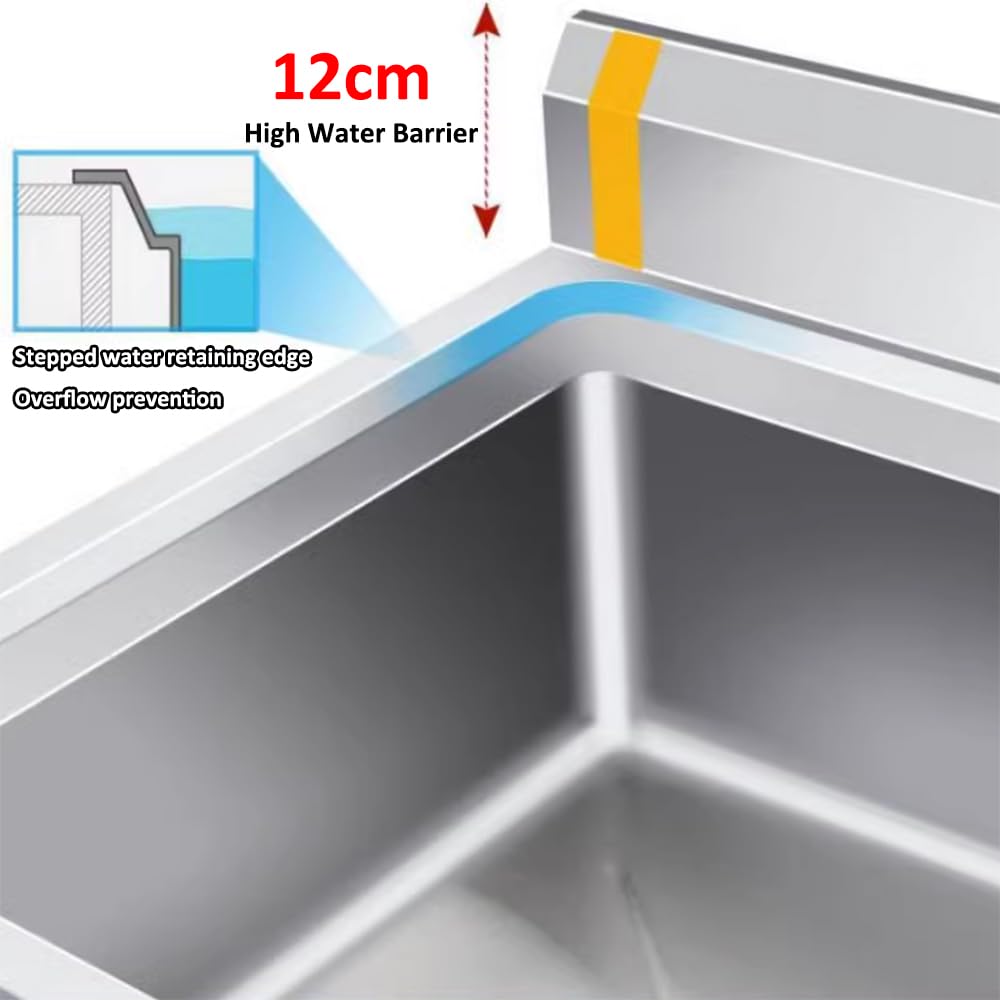 Waschbecken, Spülbeckenschrank für die Garage, Doppelspülbecken aus Edelstahl für gewerbliche Küchen mit Wasserhahn, großer Spülbeckenschrank mit verstellbaren Füßen für Wäsche, Hauswirtscha