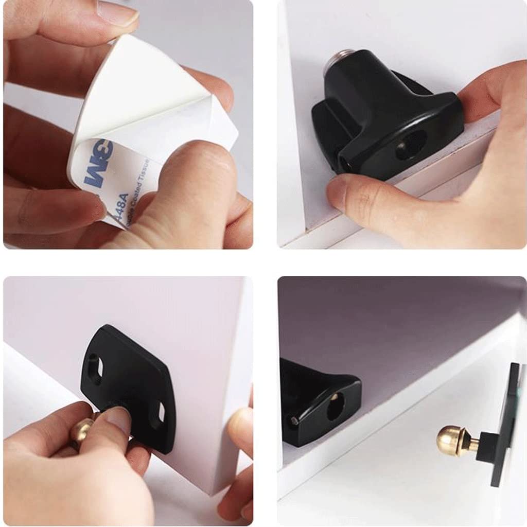 Magnetic Door Stop Tope De Puerta Con Succión for Suelo Baño, Negro Y Blanco(Schwarz)