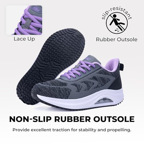 Image of SURRAY Women's Wide Width Walking Shoes - Plantar Fasciitis Arch Support Orthotic Sneakers, Comfortable Tennis Shoes for Casual Gym Workout US Size 6-11