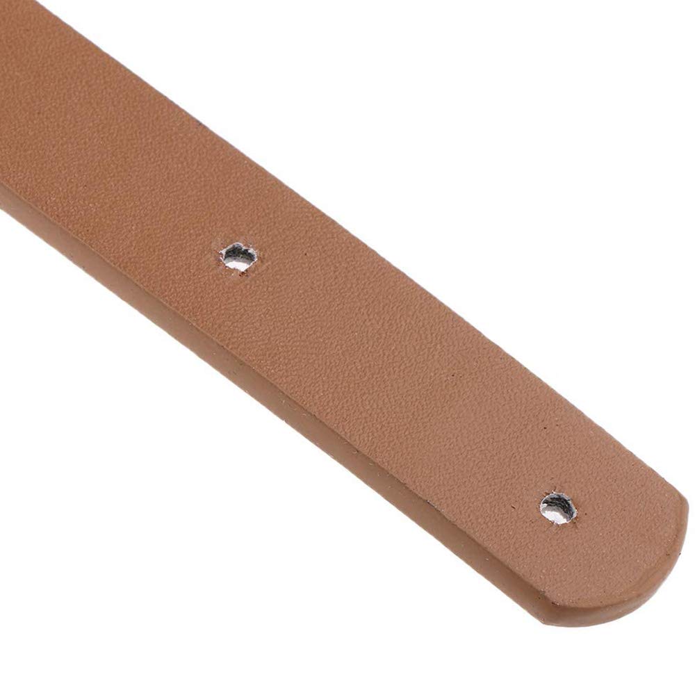 POFET - Juego de 2 Asas de Bolsa de Asas de Cuero sintético sólido para la fabricación de Bolsos de Mano, para Coser (60 cm), Color marrón