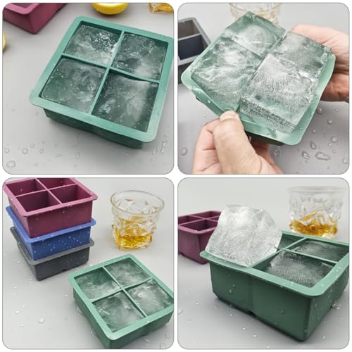 Molde para cubitos de hielo de silicona con tapa miniatura 3