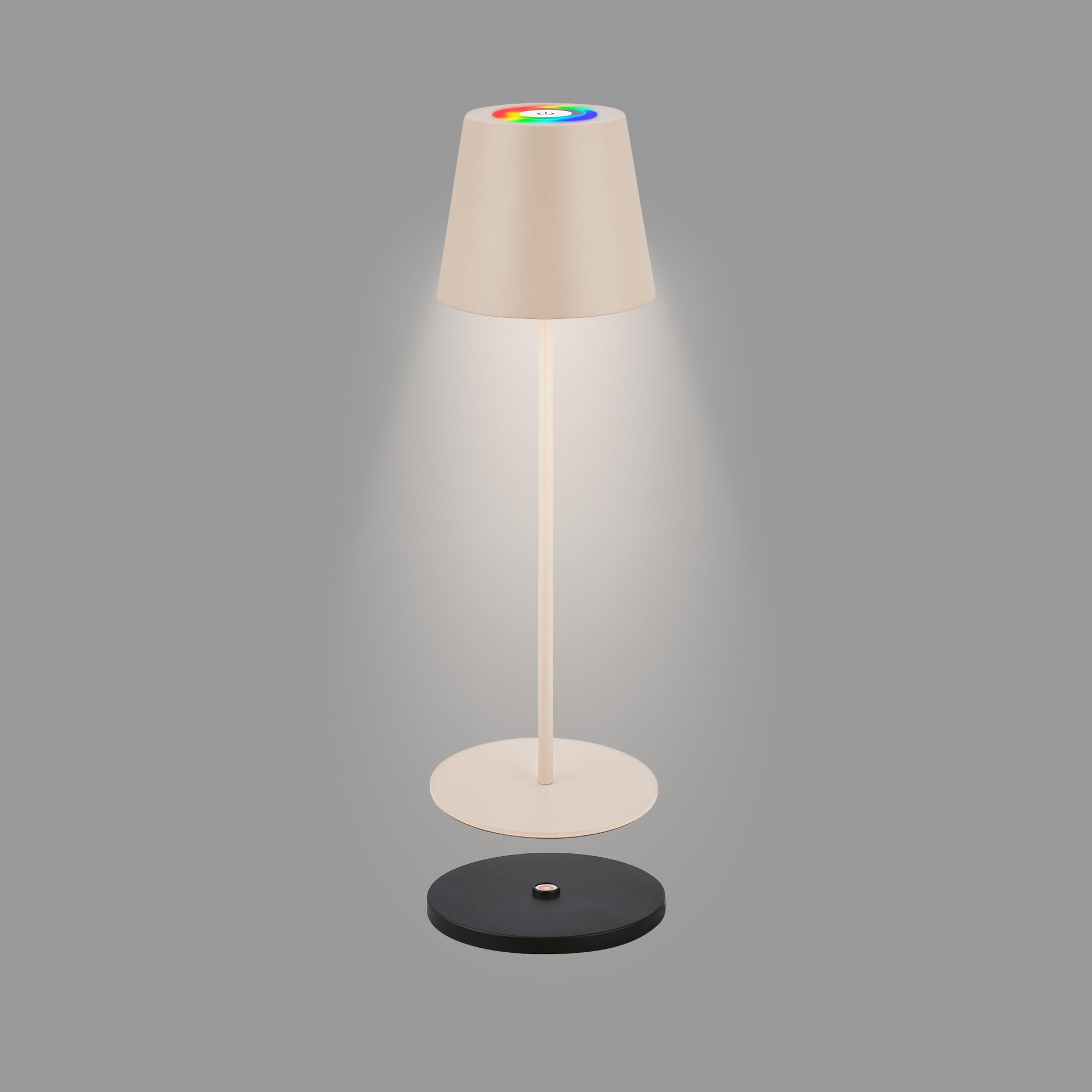 BRILONER - RGBW LED Table Lamp Wireless IP44 with Charging Station, Continuously Dimmable, Battery and Light Source Replaceable, Bedside Lamp, Decorative Lamp, LED Lamp, Battery Table Lamp,