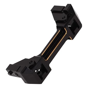 RC Rear Bumper Mount Bracket, Brass Replacement for RGT EX86190 LC76 1/10 RC Crawler, Black Hard Coated Durable Bumper Mount with Screws for Off - Road Performance