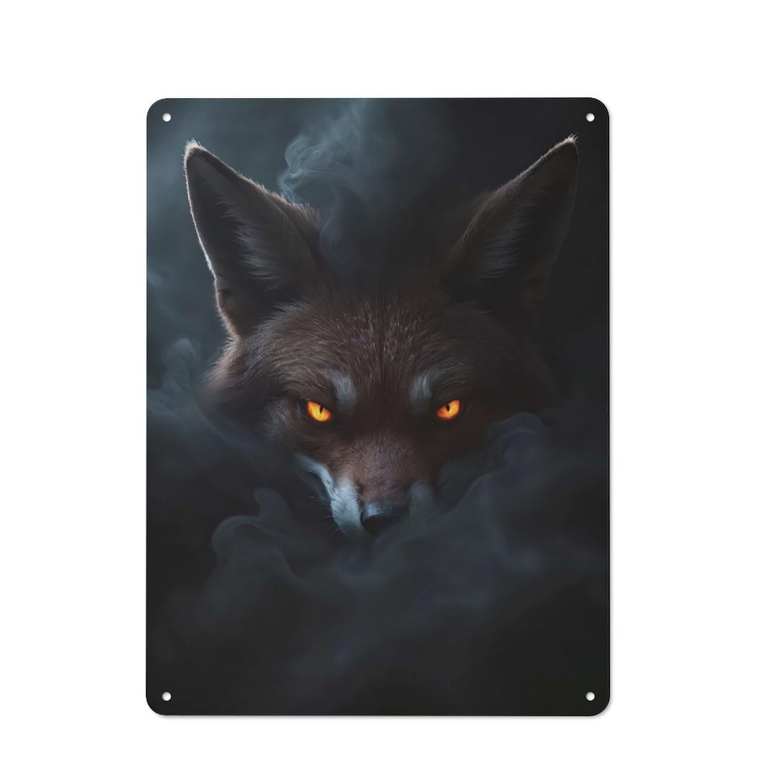 Junmoney Wild Fox Halloween Poster Tin Wall Plaque 40X30cm With For Garage Or Workshop, For An Autumn Wall Display In Garage And Workshop