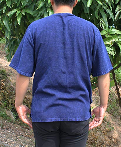 RaanPahMuang Mixed Cotton Chinese Short Sleeve Mandarin Open Collar Shirt3