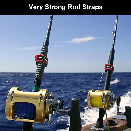 Realure 8 Pcs Fishing Rod Straps Adjustable Neoprene Ties Straps Elastic Fishing Rod Belt Ties for Fixed Fishing Rods Gear Strap Spinning Rod Sea Rod Feeder Rod Carp Rod Wrap Protectors - Image 4