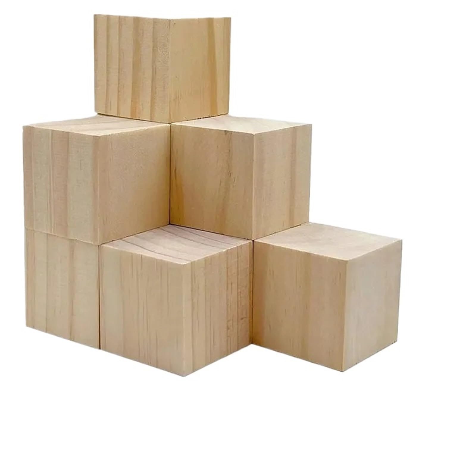 200 cubos de madera sin terminar 20 mm, bloques, cuentas geométricas, espaciadores sueltos lisos naturales for manualidades