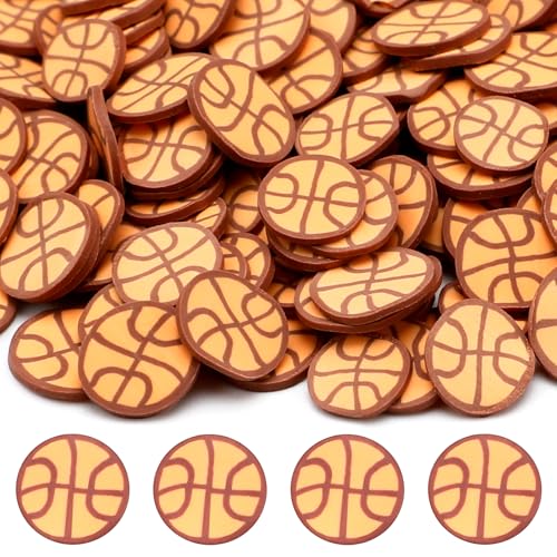 Image of Weysat 30g Mini Basketball Polymer Clay Slices 0.2 Inch Tiny Clay Basketball Pieces Sports Sprinkles Ball Confetti for Clips Nail Art DIY Craft Party Decoration Favors for Team Sports Lover