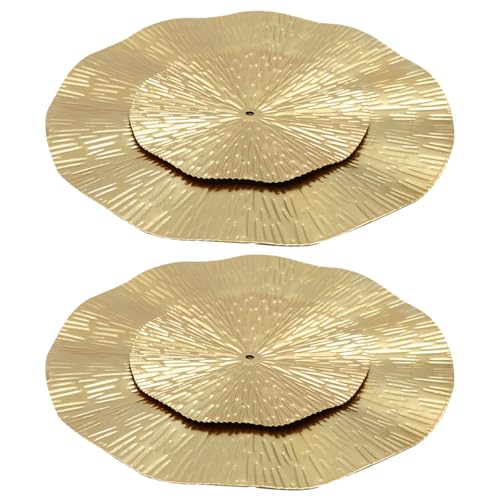 Ieron Lot de 4 décorations murales Modernes en métal doré pour Salon, décoration Murale Ronde en métal Sunburst pour décoration d'intérieur Chic et...