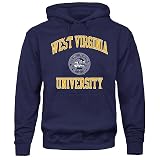 Barnesmith West Virginia University WVU Mountaineer Hooded Sweatshirt, Heritage, Navy, Small