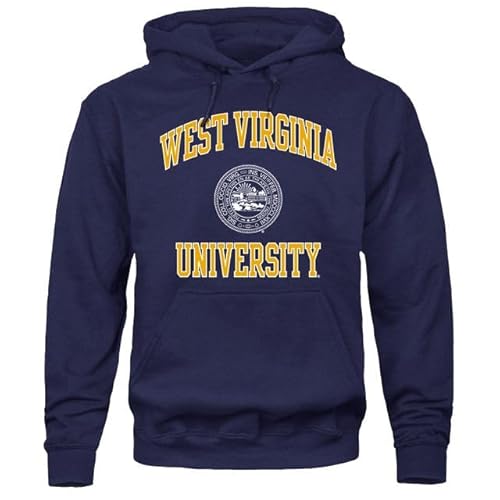 Barnesmith West Virginia University WVU Mountaineer Hooded Sweatshirt, Heritage, Navy, Small