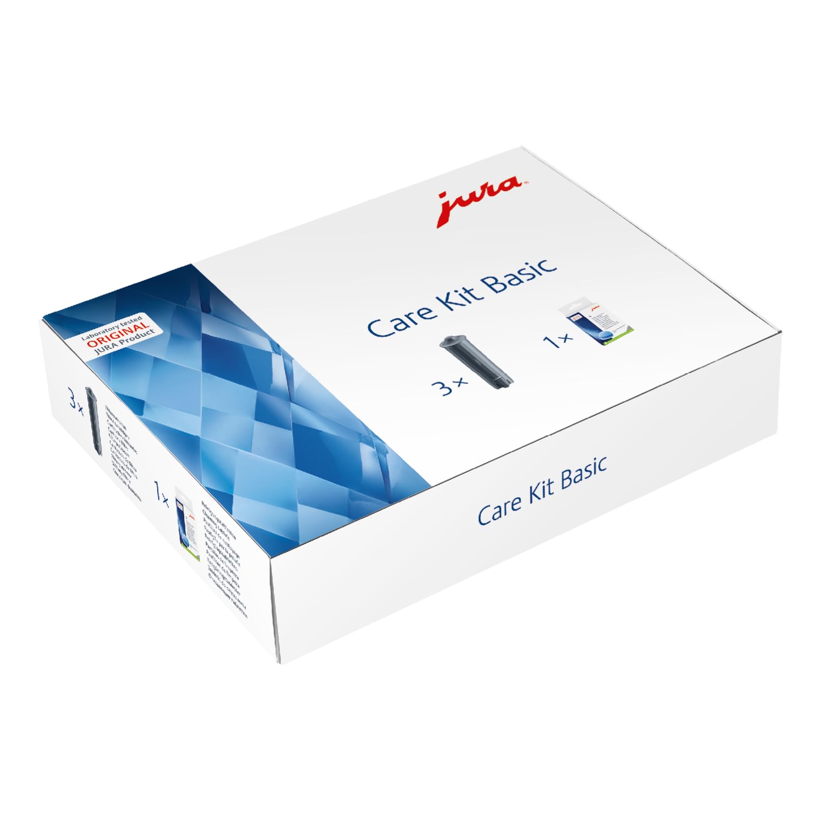 Jura Original - Care Kit Basic con tutti i prodotti di manutenzione importanti - Igiene certificata TÜV - 3 cartucce filtranti CLARIS Smart+, 6 pastiglie di pulizia - 25067