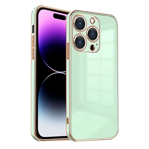 ZNX\ZENIX iPhone14 Pro ケース iPhone14pro ケース TPU おしゃれ バンパー型 ケース ストラップホール かわいい くすみカラー ゴールド 大人 ZX-milky2 (iPhone14 Pro (6.1), ミントグリーン)