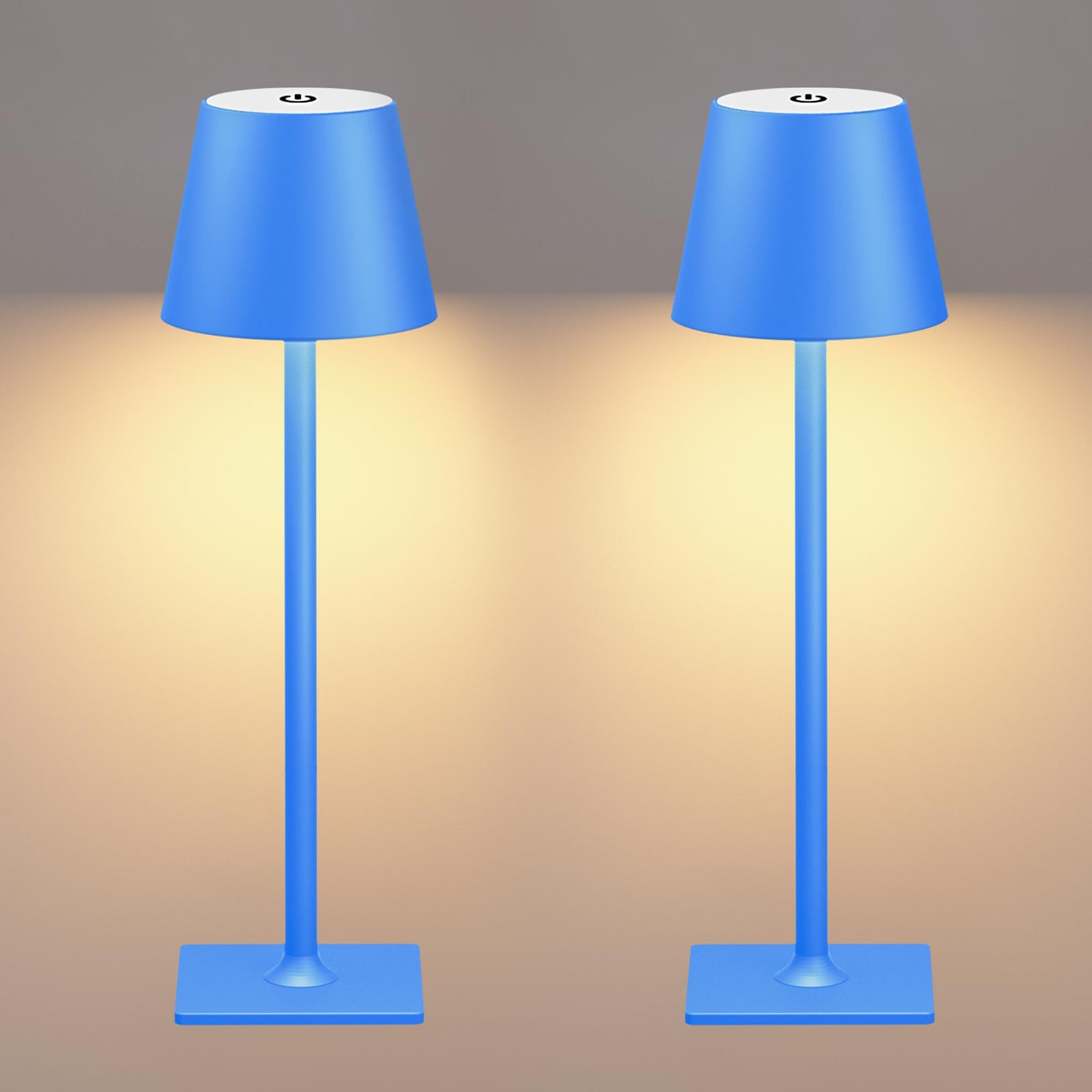 Photo 1 of 2 Pack Rechargeable Table Lamp - Cordless LED Lamp with 6000mAh Battery Operated LED Desk Lamp, Portable Table Light Outdoor for Dinner Patio Restaurant Bar Bedroom Coffee Shop Night Light(Orange)