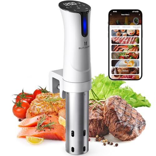 Sous Vide Máquina, BLITZHOME Roner Cocina Baja Temperatura de Inmersión Precisión 1100W Control de APP WiFi, Pantalla...