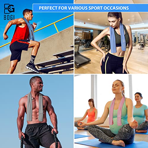 Bogi Cooling Towel, Cooling Towels For Neck And Face-40"X12"-Ice Towel For Instant Cooling, Soft Breathable Chilly Towel, Stay Cool For Yoga, Sport, Gym, Workout, Camping & More Activities (Blue) #TOP6