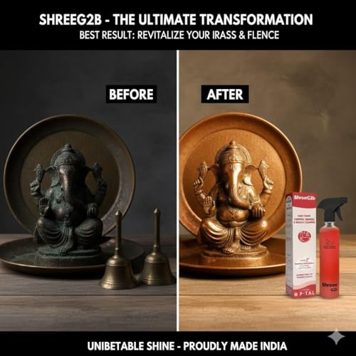 Image of Copper, Bronze & Brass Cleaner Spray | 500 ML | zero Abrasives, zero Scratches | Non-Toxic, Plant Based | Suitable for Drinkware, Cookware, Idols & Diyas | Co- Created with P-TAL (1 Pack)