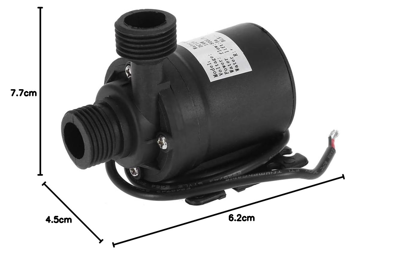 Bomba de jardín DC 12 V 800 L/H, mini bomba de agua para acuario pequeño, jardín, estanque, transportador de herramientas, máximo ascensor: 5 m