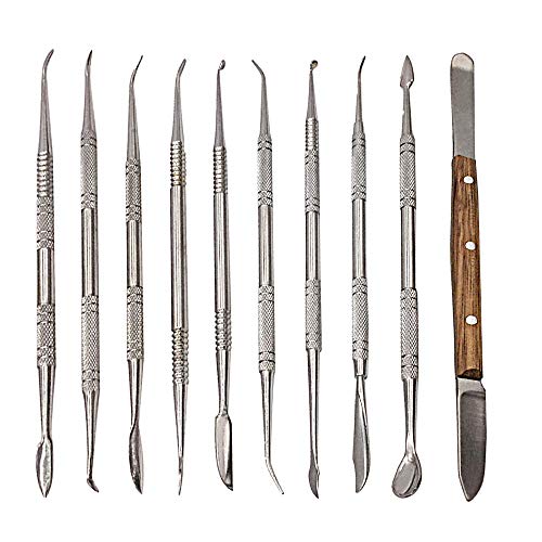 NIUPIKA Steel Wax Carving Tool Dental Clay Pottery Plaster Sculpture Carvers Tools Kit Dabber Tool Set