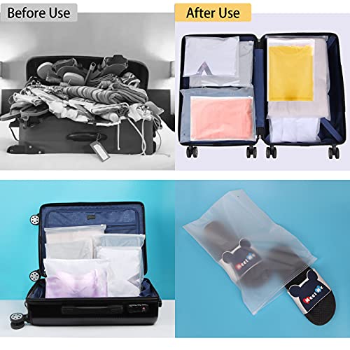 Annhao 30 Pieces Sac De Rangement Voyage Zipper Seal Pochette Etanche Plastique Transparent Depoli Sac Organisateur Multifonctions Pour Vetements Sous Vetements Chaussures Cosmetique 5 Tailles