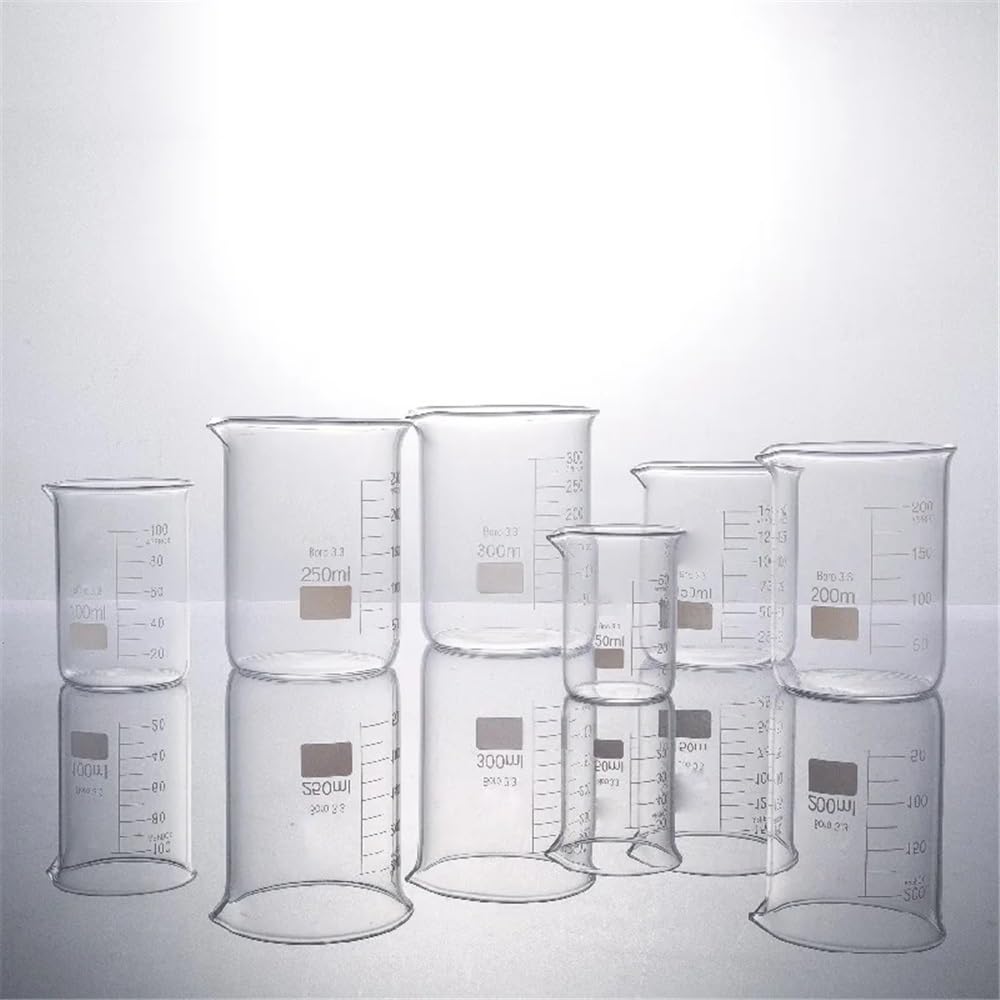 Attrezzature e forniture di laboratorio Becher da 2000 ml, forma bassa, in vetro borosilicato 3., con graduazione e beccuccio, attrezzatura laboratorio