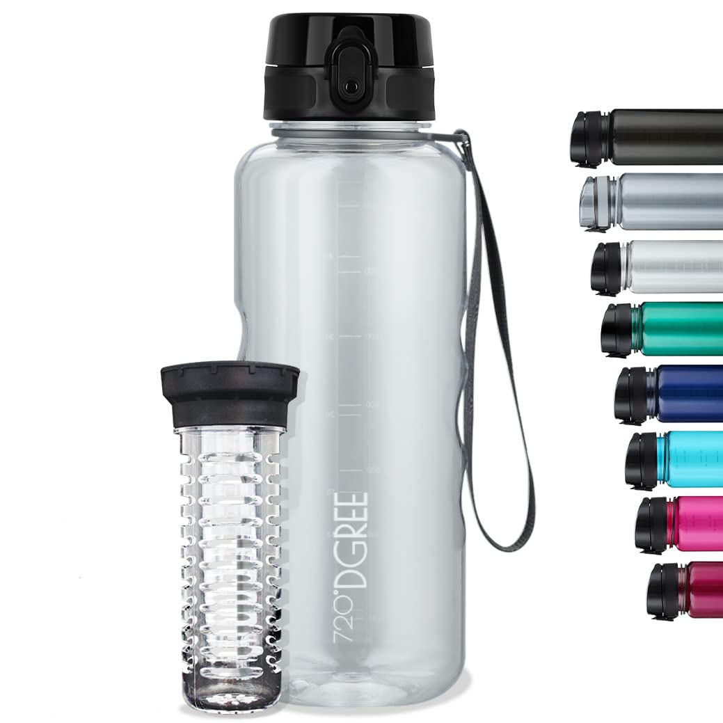 720°DGREE Botella Agua 1 Litro “uberBottle“ - Tamiz-Fruta, softTouch - Sin BPA, Prueba de Fugas, Reutilizable - Cantimplora, Water Bottle ideal para Deporte, Fitness, Gimnasio, Senderismo, Ciclismo — view 97