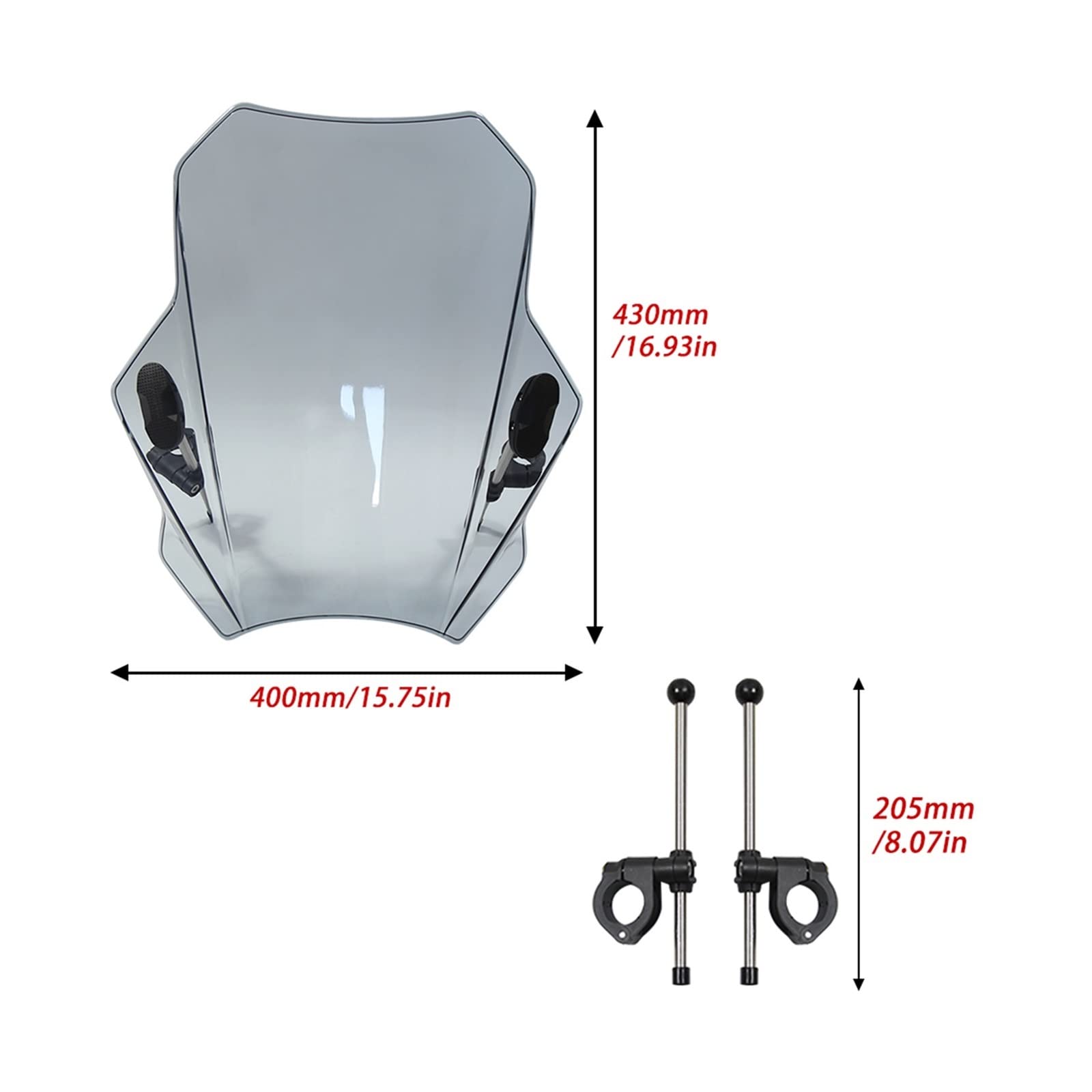 Spojler przedłużający szyba przednia Pasuje do MT-03 MT-07 MT-09 MT-10 FZ-10 FZ-09 FZ1N FZ6 motocykl regulowana szyba przednia Deflektor motocykla(Black)