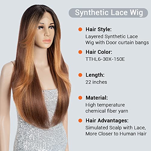 FASHION IDOL Parrucca per le donne sintetica Lace