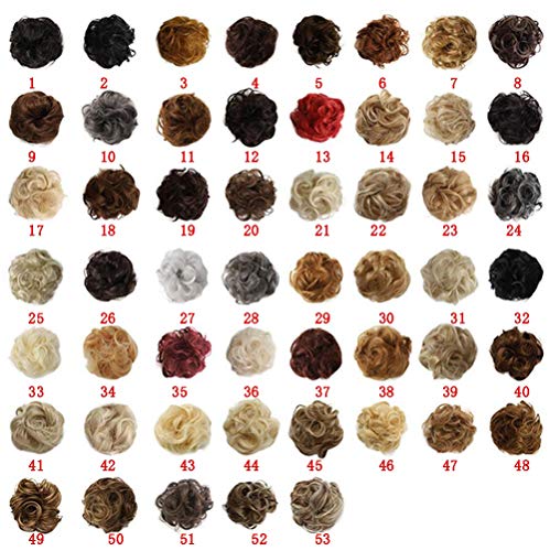Preisvergleich Produktbild Haargummi-Haarteil, für Haarknoten / Pferdeschwanz, Haarverlängerung, gewellt, unordentlicher Haarknoten, Dutt, Hochfrisur, Haarteil,10
