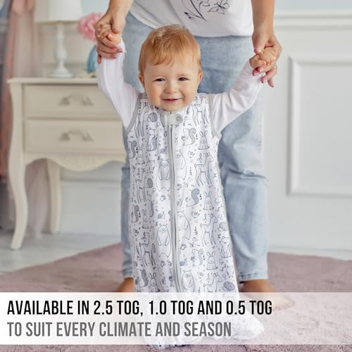 Image of Organic Cotton Baby Wearable Blanket 1.0 TOG Sleep Sack 0-6 Months 1-Pack | Breathable, Lightweight, Soft, 100% Organic Cotton, GOTS & OEKO-TEX Certified, Baby Essential by Mama Cheetah