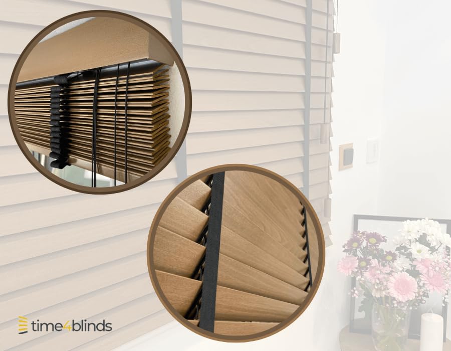 Persianas de madera a medida de 50mm para regular la luz de tu salón o cocina 6