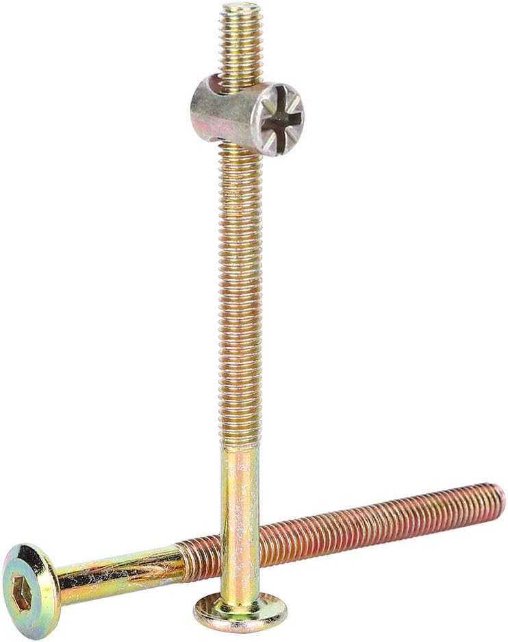 10 Pack M6 Barrel Bolt Nuts for Furniture Cots Beds Crib Screws Parts Replacement (M6 X 80mm