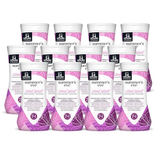 Image of Summer's Eve All-Over Daily Feminine Wash, Island Splash, 9 Fl Oz, 12 Pk | Summers Eve Feminine Wash, Gentle pH-Balanced Body Wash for Women, Feminine Care to Remove Vaginal Odor, Gynecologist Tested