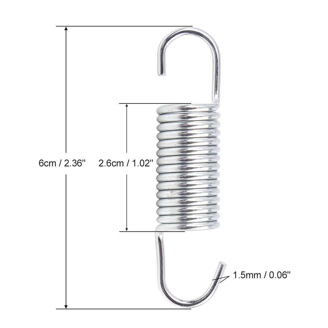 sourcing map Motocykl srebrny wspornik ramy sprężyna powrotna 6 cm długość do GN125