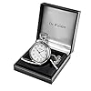 De Walden 25th Silver Wedding Men's Engraved Pocket Watch with Happy Anniversary Case in Gift Box #4