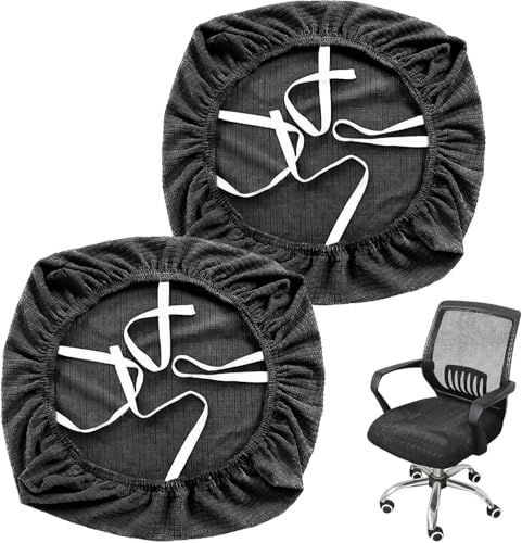 Coprisedia Elasticizzato per Sedia da Ufficio, Set da 2 Pezzi - Rivestimento Universale Lavabile - Materiale Premium 95% Poliestere e 5% Spandex - Decorazione Pratica per Sedie