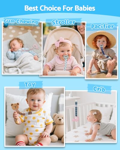 Image of ALVABABY Pacifier Clips 10 Pack Pacifier Binky Paci Holder Leashes for Teethers 10DP01A