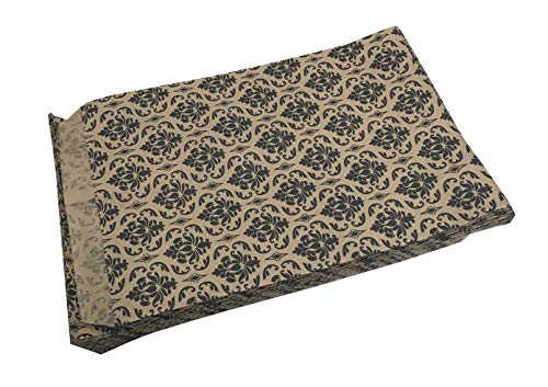 N'icePackaging 100�� 5�C���` x 7�C���` �����t���b�g�y�[�p�[�M�t�g�o�b�O - �u���E���N���t�g�o�b�O�Ƀ_�}�X�N�͗l - �Z�[��/���َq/�p�[�e�B�N�b�L�[/�M�t�g��