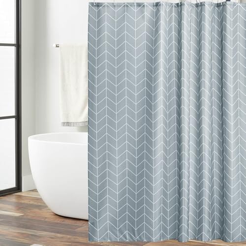 Badewanne Vorhang 180 X 200 cm, Waschbar PEVA Duschvorhang Weiss, Anti-Bakteriell Bathroom Curtains mit 16 Duschvorhangringen, Anti-Schimmel Wasserdichter Dusch Vorhang, für Dusche & Badewanne