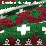 Katzinst Hundepullover Große Hunde – Warmer Stricken Winterpullover für Hunde | Atmungsaktiv und Weicher Hundepulli mit Muster, Herbst Winter Hund Pullover, Labrador, Dobermann (Grün, 3XL)
