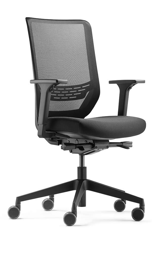 TREND OFFICE to-sync pro Bürostuhl mit Armlehnen, Schwarz, Netz-Rückenlehne | by Dauphin, modernes Design, Homeoffice, umweltzertifiziert, ergonomischer Schreibtischstuhl, GS-geprüft, synchro-Mechanik