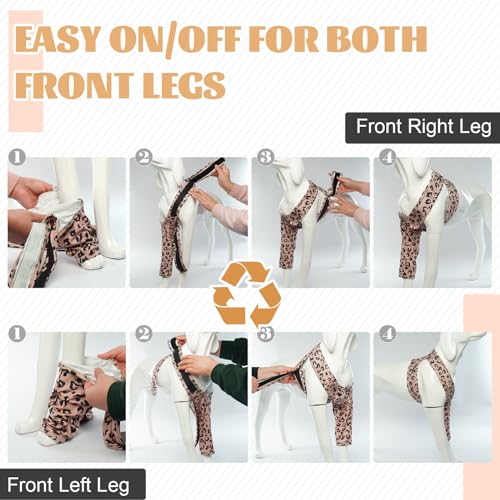 Image of ROZKITCH Dog Surgery Leg Sleeve Front Right Left Leg, Pet Prevent Licking Wound Elbow Knee Protector, Dog Recovery Suit Cone Collar Alternative for Sprain ACL CCL Arthritis Joint Care Brown 3XL