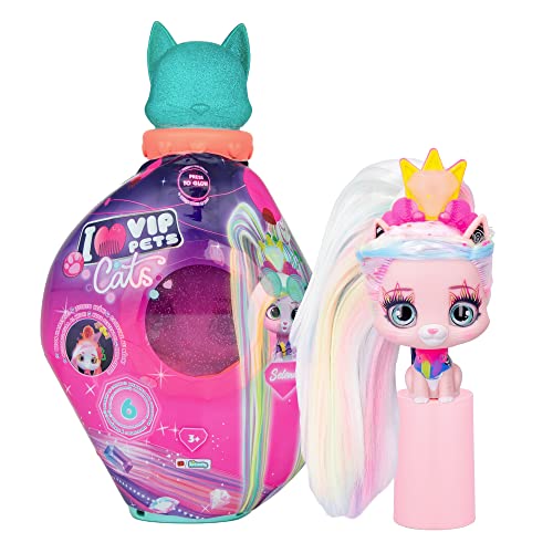 VIP PETS Selena | Poupée à Collectionner avec une Tête de Chat, de Longs Cheveux à Coiffer et à Décorer avec des Bijoux, Jouet Cadeau pour Filles et Garçons +3 Ans Cover