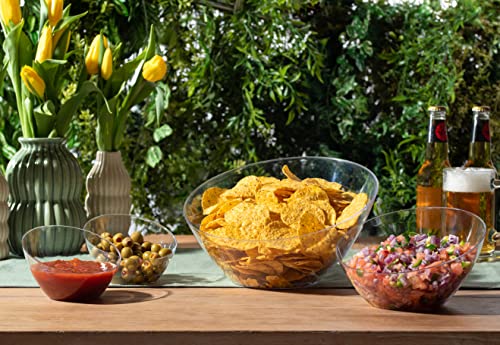 Posh Setting Crystal Clear, Disposable Premium Hard Plastic Medium Angled Bowl, Party, Salad, Snack And Fruit Bowl 5 Pack #TOP4