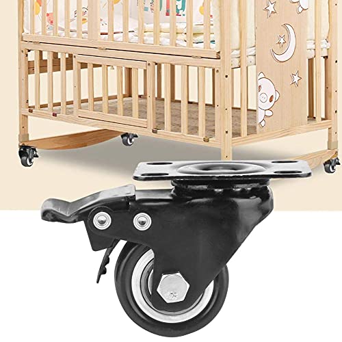 Image of 4 x Small 2 inch Double Wheel with Plate & Break for Office Chair | Set of 4