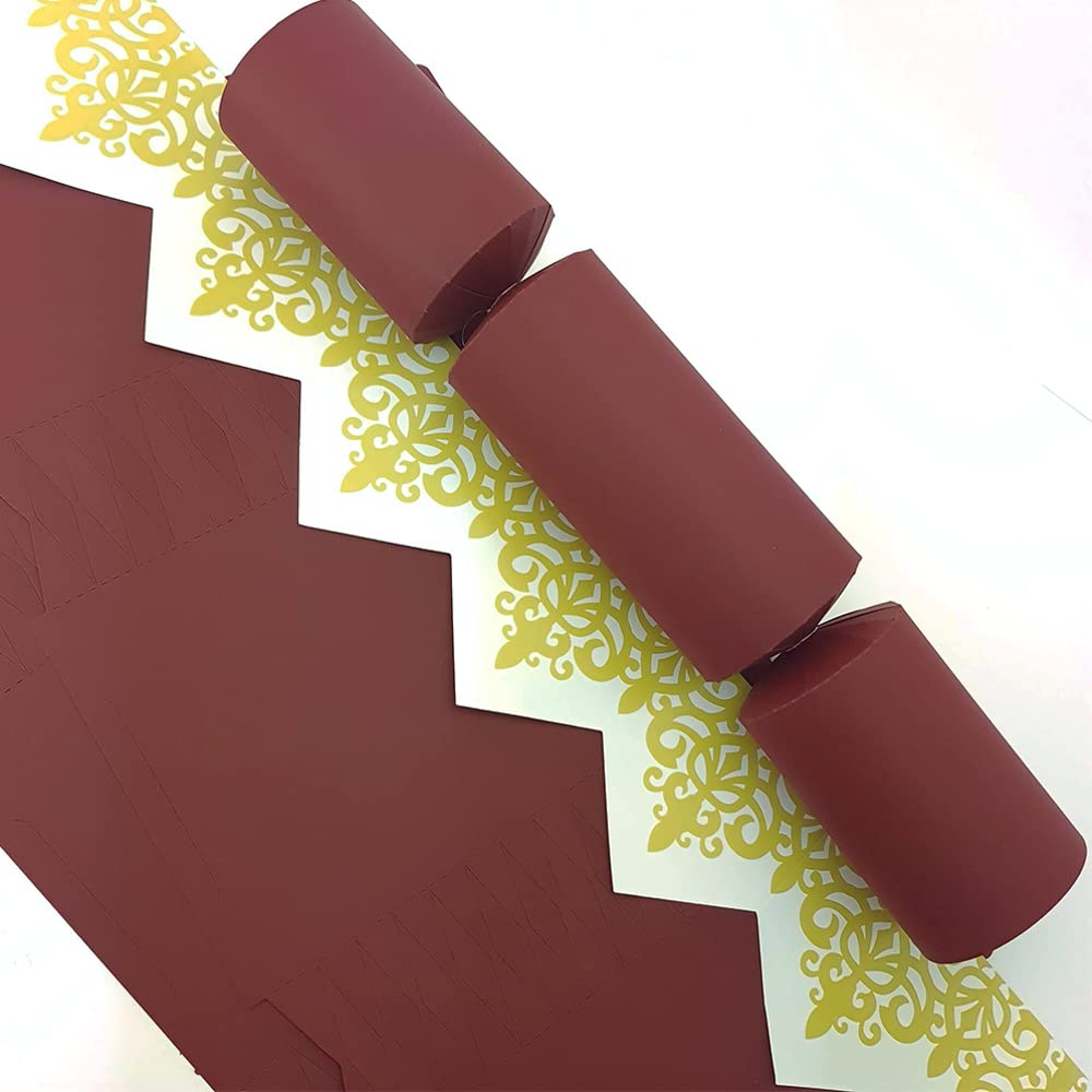 Bespoke by Crafty Capers Burgundy Red | Craft Kit to Make 4 Large DIY Crackers | Eco Recyclable