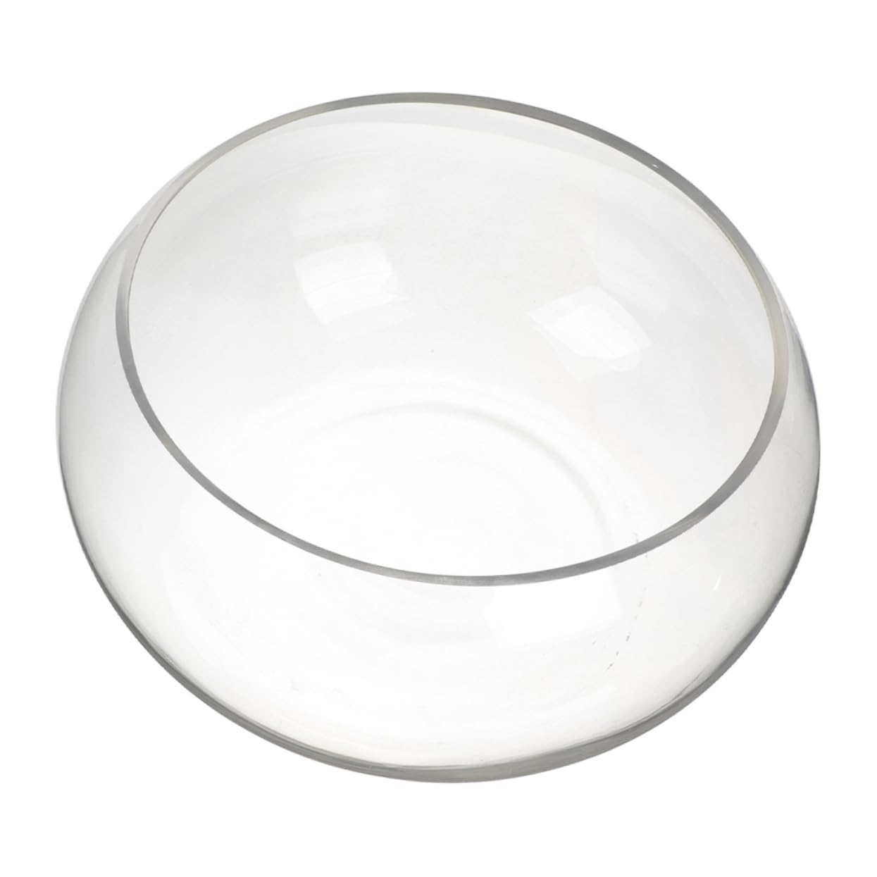 Happyyami Pecera De Vidrio Redonda Transparente para Escritorio Acuario Decorativo para Plantas y Peces Terrario para Oficinas y Hogares