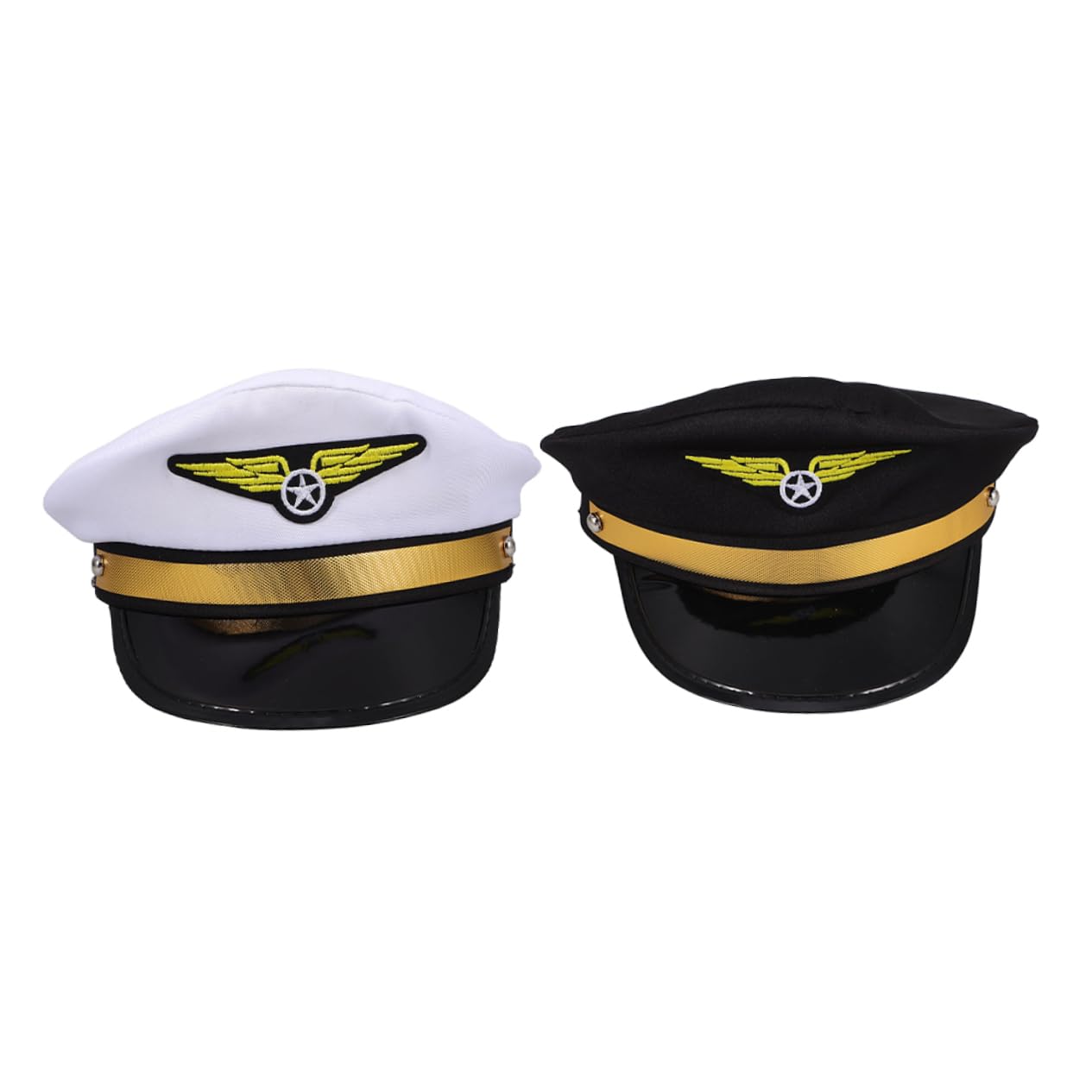 FOMIYES 2pcs Adjustable Captain Hat with Embroidered Badge Nautical Themed Sailor Costume Accessory for Men Women for Masquerade Parties Stage Performances